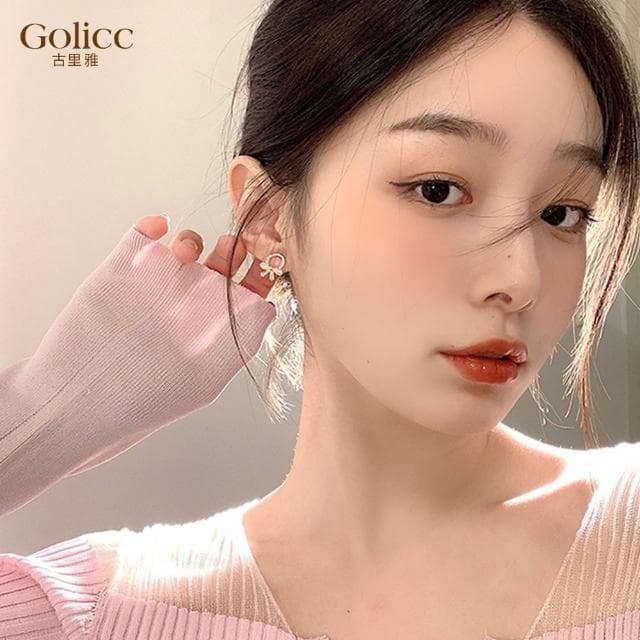 【Golicc】耳環 森系 小巧 貓眼(母親節 生日 情人節 飾品 耳釘 耳飾 耳墜 禮物)