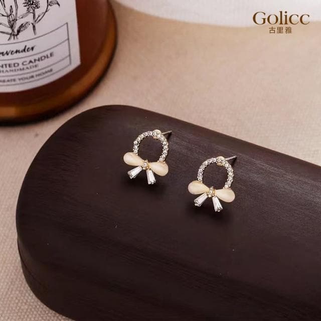 【Golicc】耳環 森系 小巧 貓眼(母親節 生日 情人節 飾品 耳釘 耳飾 耳墜 禮物)