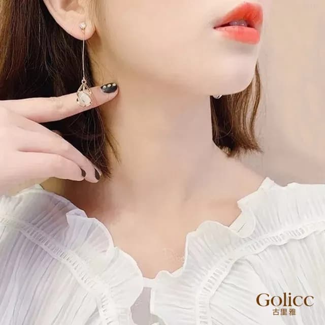 【Golicc】耳環 韓版 鋯石 星星(七夕 情人節 生日 飾品 耳釘 耳飾 耳墜 禮物)