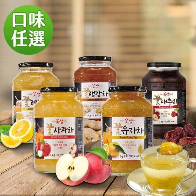 【韓味不二】花泉蜂蜜傳統茶禮盒1kgx2入 含運價(柚子茶/紅棗茶/薑母茶/蘋果/檸檬-送禮推薦/年節禮盒/春節)