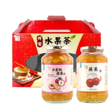 【韓味不二】生茶系列禮盒1kgx2入 含運價(生柚子/生紅棗/水蜜桃蘋果/生蘋果/生檸檬-送禮推薦/年節禮盒)