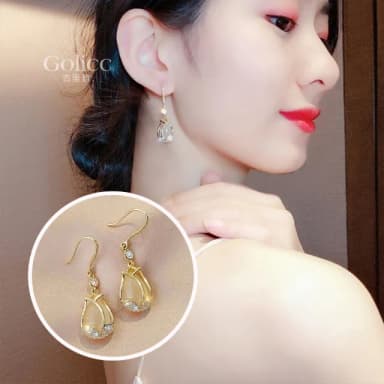 【Golicc】耳環 韓版 鬱金香 花朵(七夕 情人節 生日 飾品 耳釘 耳飾 耳墜 禮物)