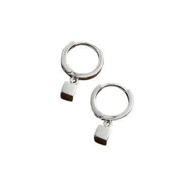 【海藍樂木珠寶 La Morongo Jewelry】S925銀韓版簡約方塊耳扣(S925銀 簡約 韓版 氣質)