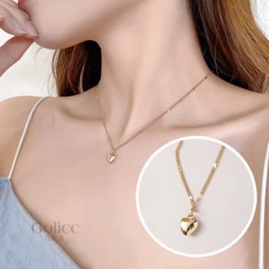 【Golicc】項鍊 韓國 小巧 愛心(母親節 生日 情人節 鎖骨鍊 項鍊 飾品 禮物)