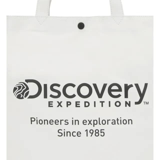【Discovery】情人節禮物 DISCOVERY 防潑水 帆布袋 側背包(防水包 米白 托特包)