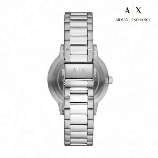 【A|X Armani Exchange 官方直營】Cayde 現代簡約時刻手錶 銀色不鏽鋼鍊帶 42MM AX2737 雙11限定