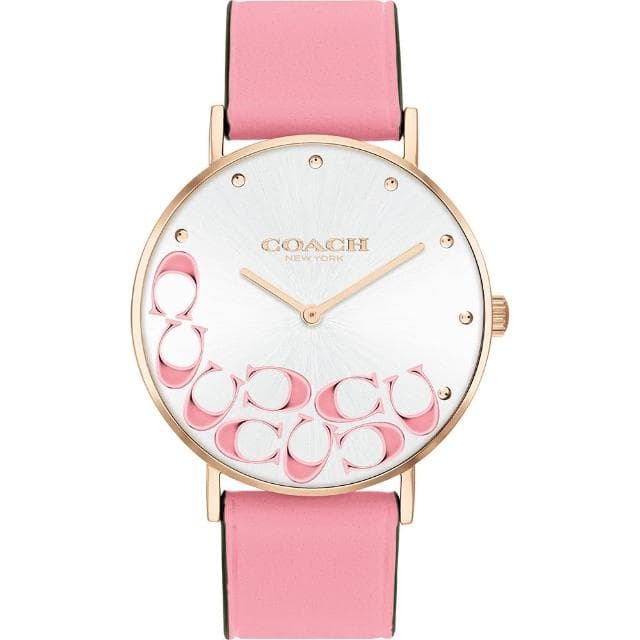 【COACH】Perry 玫瑰粉色CC皮帶女錶 母親節 送禮 禮物(CO14504135)