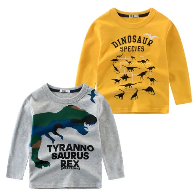 【橘魔法】恐龍印花 薄長袖上衣(大童 恐龍 薄長袖 童裝 男童)