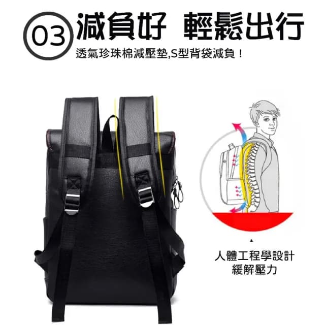 【NOOYA 野谷】情人節禮物 復古男士皮革電腦公事包(電腦後背包 男後背包 筆電後背包 電腦背包 商務後背包)