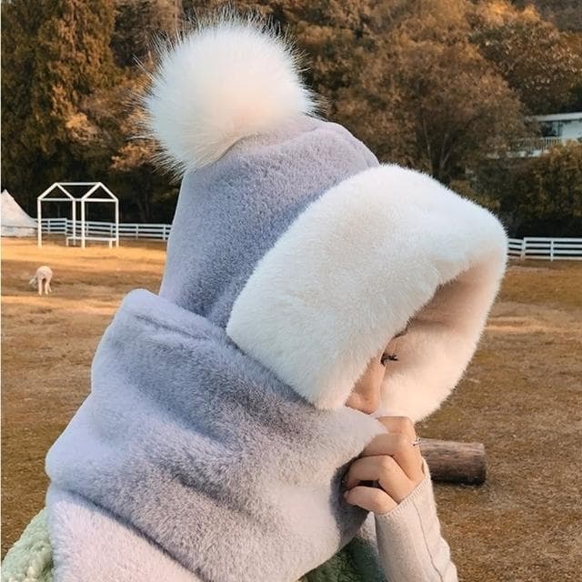 【橘魔法】純色毛球毛絨絨保暖圍脖(圍巾 聖誕 耶誕  過年 喜宴 新年 寒流 保暖 大人 交換禮物)
