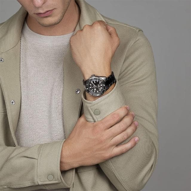 【Rado 雷達表 官方授權】庫克船長 高科技陶瓷300米潛水機械錶-43mm R03推薦 送禮 禮物 推薦(R32144102)