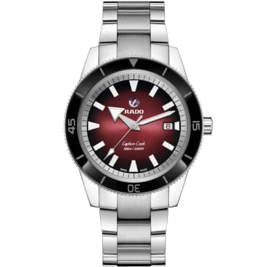 【Rado 雷達表】庫克船長 紅黑限定款 300米潛水自動機械錶-42mm R03推薦 新年 禮物 推薦(R32105353)