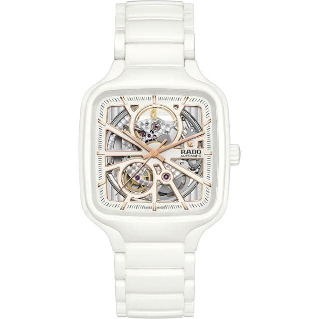 【Rado 雷達表 官方授權】True真我系列方形開芯自動機械錶-38mm R03推薦 送禮 禮物 推薦(R27073012)