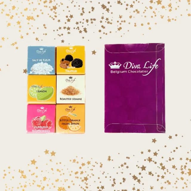 【Diva Life】比利時純巧克力片6入獨角獸手提袋-綜合口味(交換禮物/聖誕禮物)