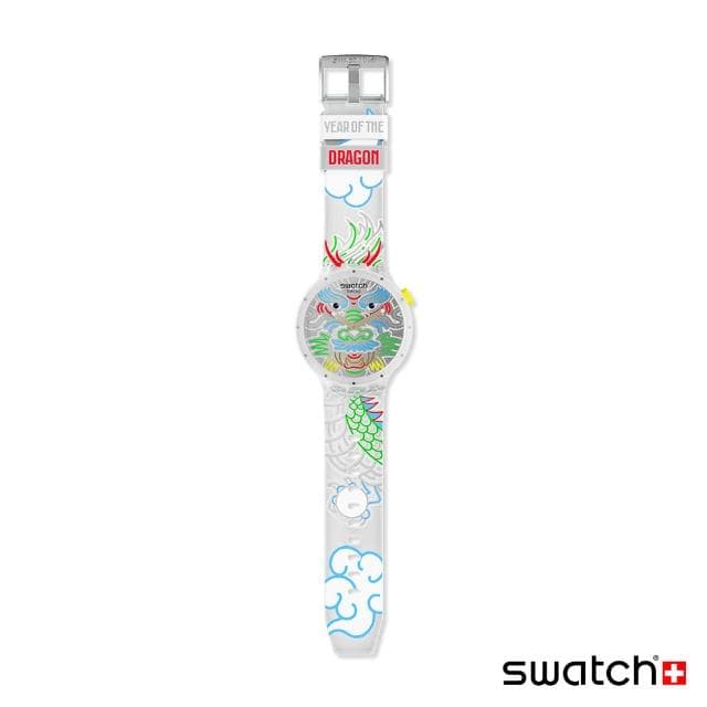【SWATCH】BIG BOLD系列 手錶 DRAGON IN CLOUD 龍年錶 白龍高昇 男錶 女錶 手錶 瑞士錶 錶(47mm)