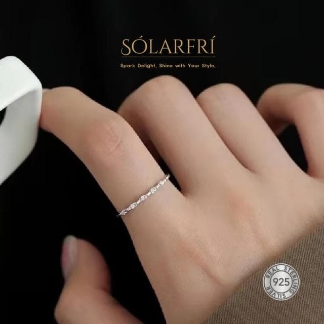 【SOLARFRi】輕奢閃耀戒指｜可調整戒圍大小禮盒包裝(求婚訂婚女友老婆情人節生日禮物)