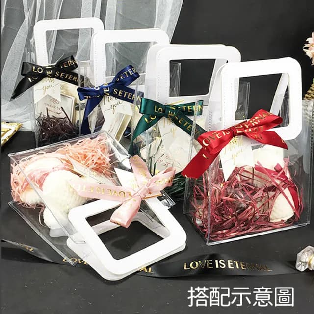 【沐日居家】透明禮物袋 2入 禮品袋 手提袋(禮物 節慶 袋子)