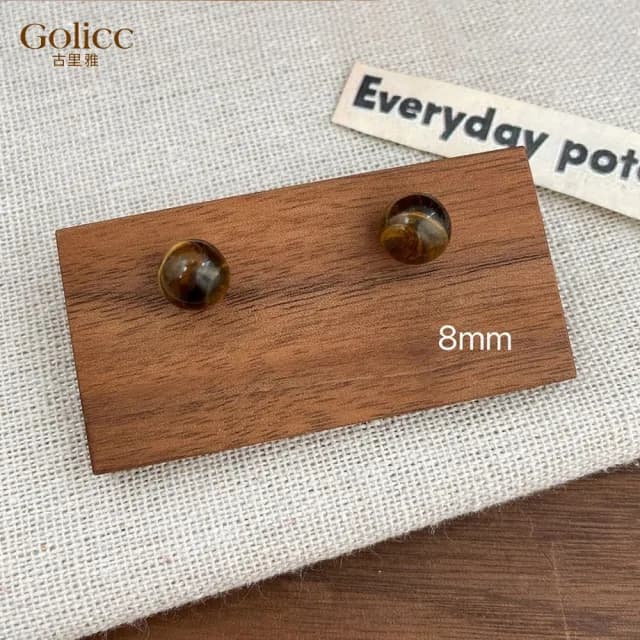 【Golicc】耳環 法式 美拉德 圓珠(七夕 情人節 生日 飾品 耳釘 耳飾 耳墜 禮物)