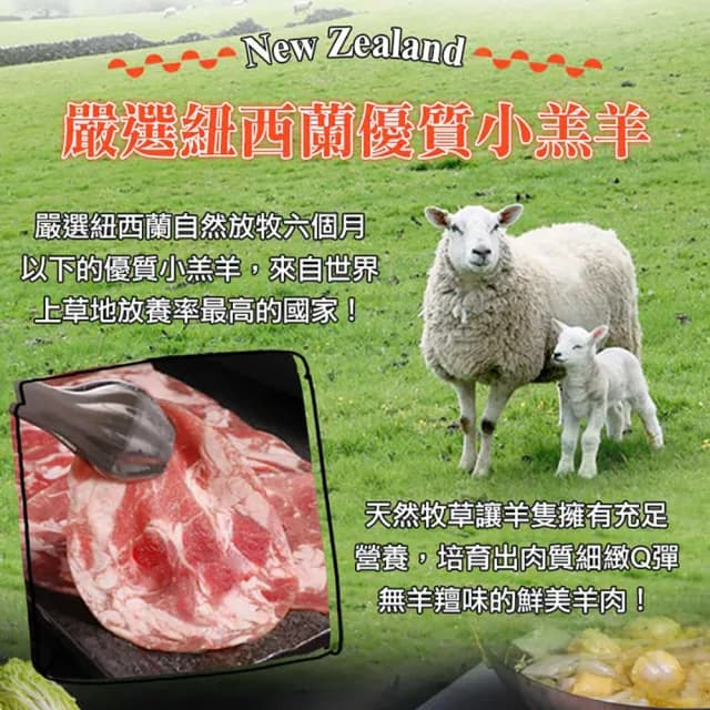 【享吃肉肉-買3包送3包】紐西蘭特選小羔羊肉片 共6盒組(200g±10%/盒 中秋烤肉/火鍋/燒烤)