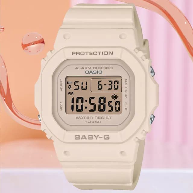 【CASIO 卡西歐】BABY-G 簡約纖薄方形電子腕錶 雙11 特惠 推薦(BGD-565U-4)