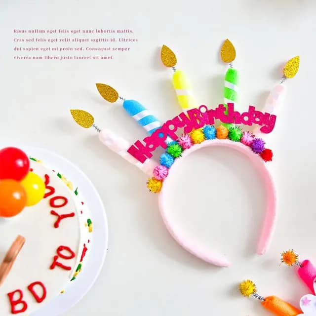 【生日快樂】可愛蠟燭造型生日派對髮箍(造型飾品 頭飾 兒童髮飾 裝扮 生日禮物 拍照道具 佈置 慶生帽)