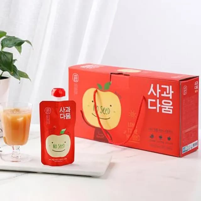 【韓味不二】韓國原裝 100%蘋果汁120ml*20入禮盒X1盒(送禮推薦/節日禮盒/春節禮盒/端午送禮/中秋送禮)