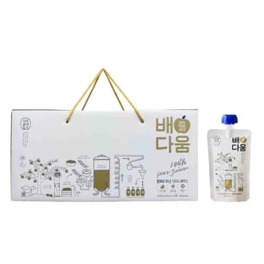 【韓味不二】韓國原裝 100%水梨汁100ml*20入禮盒X1盒(送禮推薦/節日禮盒/春節禮盒)
