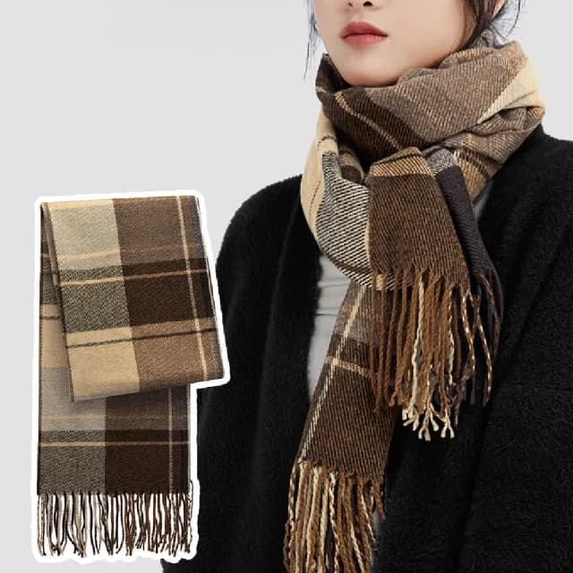 【暖呼呼】秋東美拉德色針織圍巾(仿羊絨 防寒保暖 韓款 脖圍 披巾 秋冬穿搭)