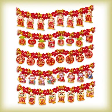 【六分埔禮品】春節造型拉花-多款(過年新年快樂龍年春節小物居家節慶DIY裝飾佈置拉旗串旗吊旗)