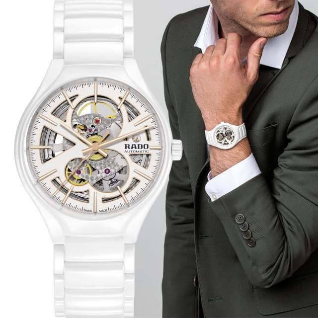 【Rado 雷達表】True 真系列開芯鏤空機械腕錶 R02送禮推薦(R27106922)