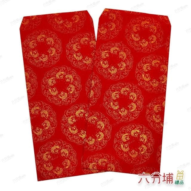 【六分埔禮品】萬年紅金紋魚紋紅包袋-300入(過年新年快樂龍年春節小物婚慶春酒尾牙造型紅包)