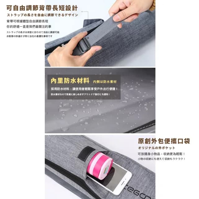 【DIVA】日式質感雙向開大口袋防潑水瑜珈墊背包(瑜珈墊揹袋 運動背包 母親節禮物)