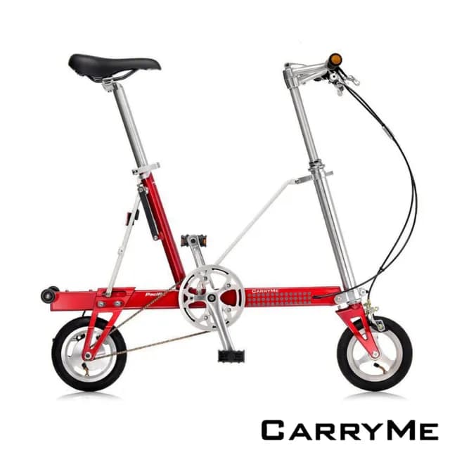 【CarryMe】SD 8吋充氣胎版單速鋁合金折疊腳踏車-莓果紅(情人節禮物 生日禮物 通勤腳踏車)