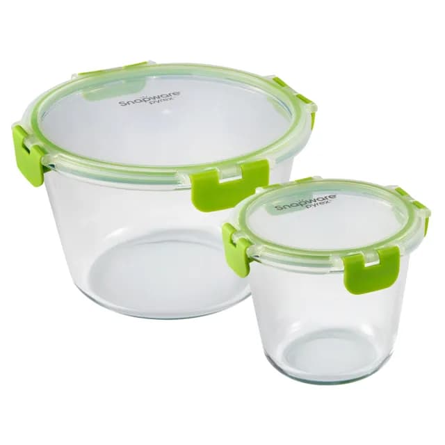 【CorelleBrands 康寧餐具】Snapware Eco Clean可拆扣玻璃保鮮罐2件組