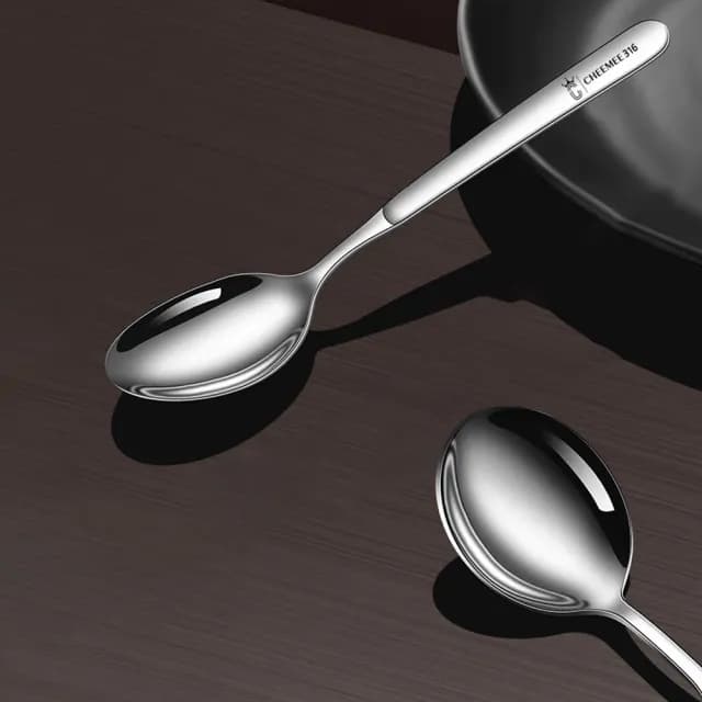 【樂邁家居】醫療級316不鏽鋼 圓頭湯匙 19.5cm(加厚鋼材打造/厚實材質/質感餐具)