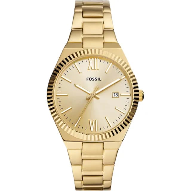 【FOSSIL】Scarlette 林予晞配戴款 簡約金耀手錶-38mm 禮物 送禮 推薦(ES5299)