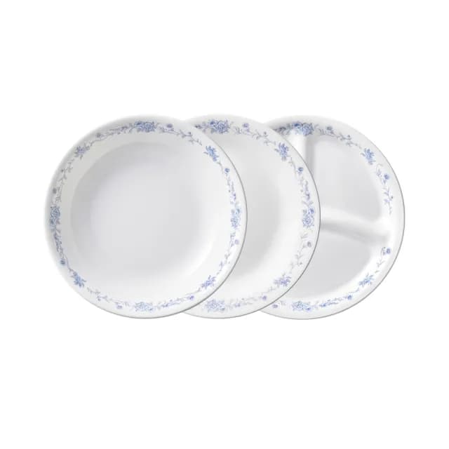 【CorelleBrands 康寧餐具】優雅淡藍3件式餐盤組(C04)