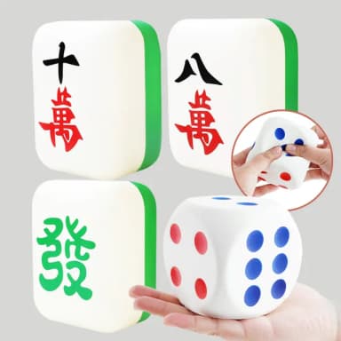 【六分埔禮品】麻將可回彈捏捏樂-3入組-任選(過年新年龍年春節小物裝飾佈置吊飾造型遊戲道具療癒發洩玩具)