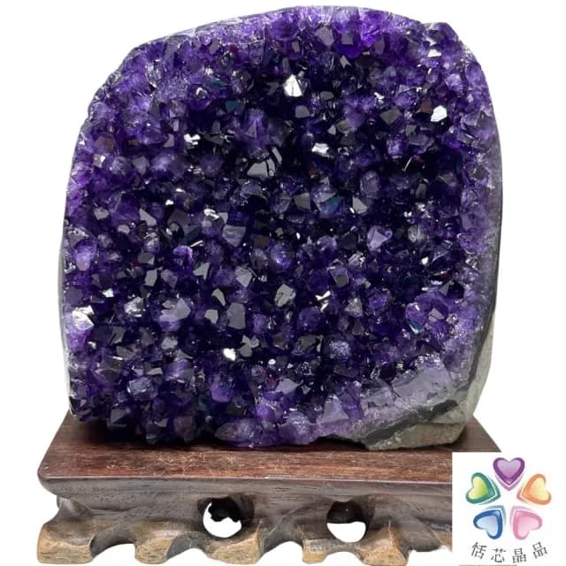 【恬芯晶品】ZA4頂級烏拉圭帝王紫水晶開運招財(辦公室消磁淨化風水財運業績財位招貴人紫晶鎮新年禮物新春)