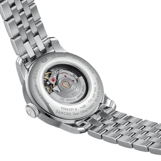 【TISSOT 天梭 官方授權】力洛克 48小時動力儲存真鑽羅馬數字機械套錶-29mm 情人節 禮物(T0062071103601)