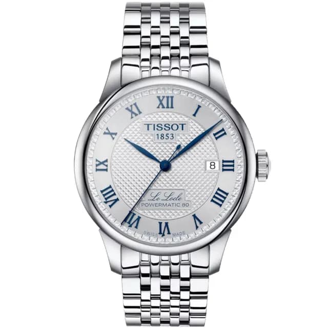 【TISSOT 天梭 官方授權】力洛克 80小時動力儲存羅馬數字機械套錶-39.3mm 情人節 禮物(T0064071103303)