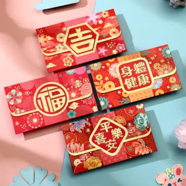 【六分埔禮品】橫款開門紅千元紅包-4入混款(過年新年快樂龍年春節小物婚慶春酒尾牙造型紅包)