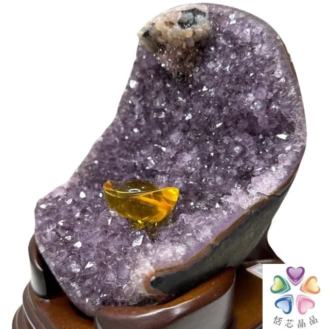 【恬芯晶品】PD15烏拉圭方解石水晶開運外來財(紫水晶消磁淨化財運財位招財招貴人紫晶鎮新年禮物新春)