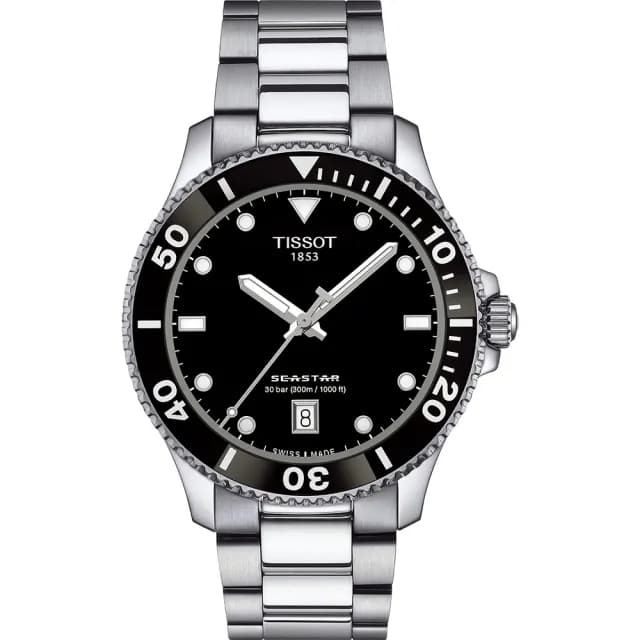 【TISSOT 天梭 官方授權】海洋之星潛水對錶 情侶手錶 禮物(T1204101105100+T1202101105100)