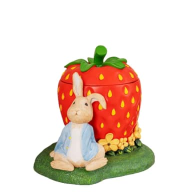 【英國比得兔Petter Rabbit】置物盤-新比得兔草莓(擺飾 鑰匙零錢 糖果盤 入厝禮品 收納盒 poly)
