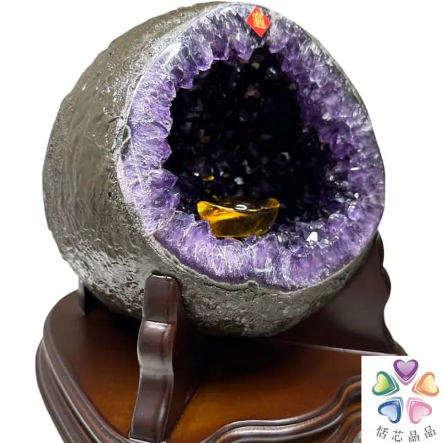 【恬芯晶品】JC17頂級烏拉圭紫晶洞6.32KG錢袋子(圓洞聚財招財貴人開運風水帝王紫水晶新居禮物新年新春)