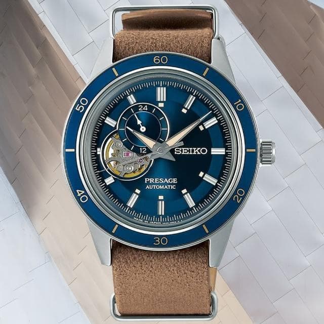 【SEIKO 精工】PRESAGE Style60’s 復古風 開芯機械腕錶 母親節 禮物 推薦(SSA453J1/4R39-01A0B)