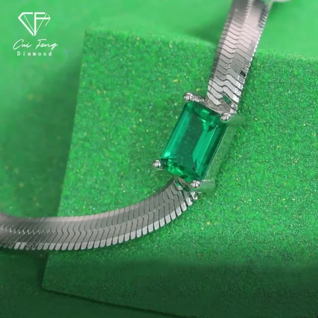 【CF鑽飾】項鍊 培育祖母綠《微光》七夕 禮物(哥倫比亞祖母綠 祖母綠項鍊 七夕  禮物 生日)