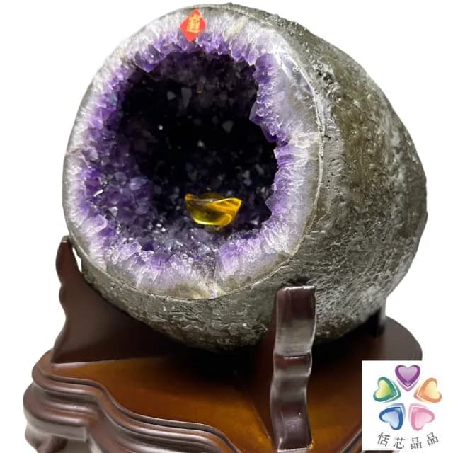 【恬芯晶品】JC36頂級烏拉圭紫晶洞5.45KG錢袋子(圓洞聚財招財貴人開運風水帝王紫水晶新居禮物新年新春)
