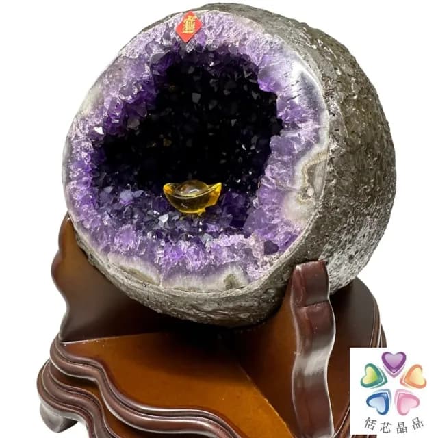 【恬芯晶品】JC41頂級烏拉圭紫晶洞5.04KG錢袋子(圓洞聚財招財貴人開運風水帝王紫水晶新居禮物新年新春)